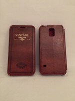 Samsung Galaxy S5 Flip Case Brun